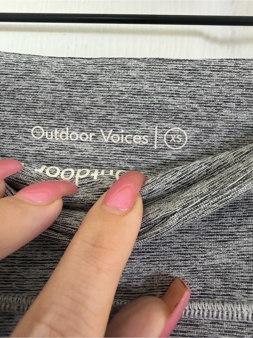 Outdoor Voices Two Tone 7/8 Leggings Dove Ash Gray Colorblock XS Gym Yoga - Picture 5 of 9